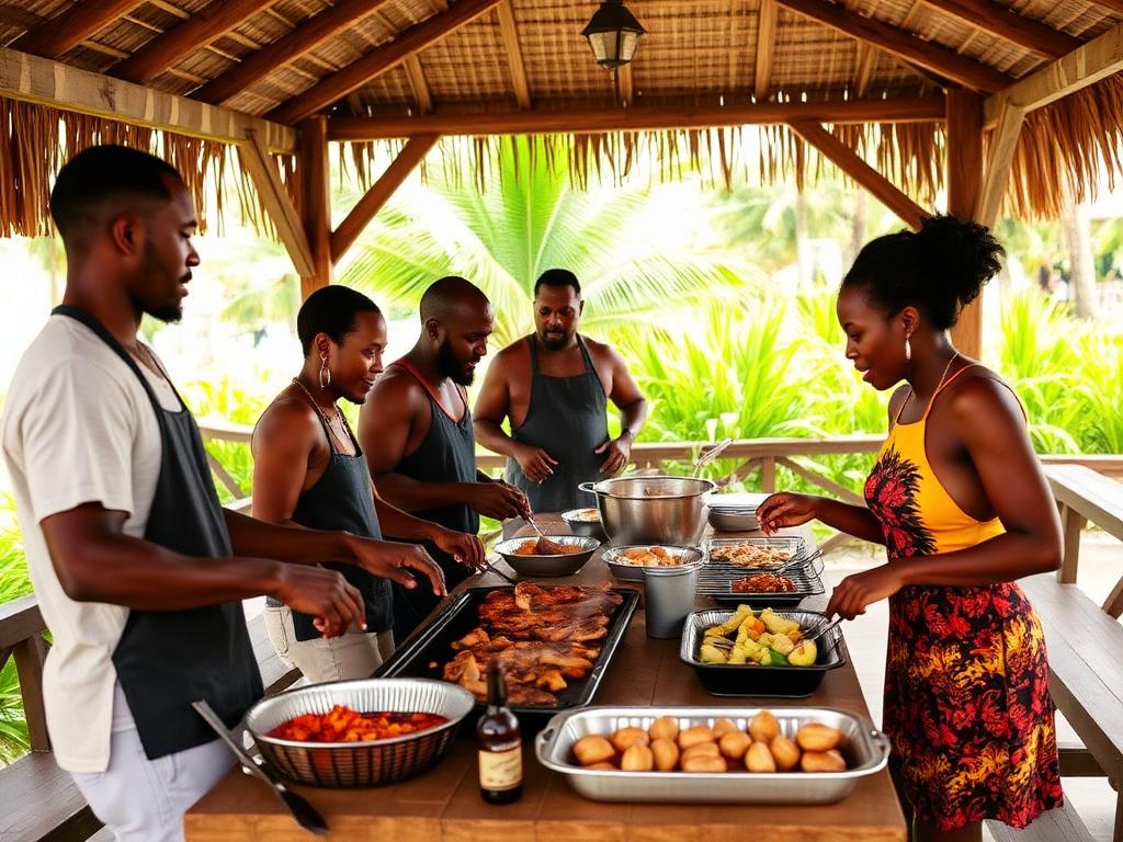 2014 reunion — Jamaican jerk BBQ cookout at the pavilion