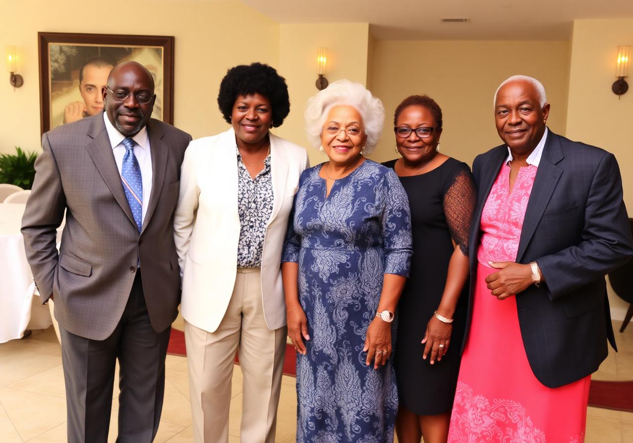 2024 reunion — family elders posing together in Sunday best
